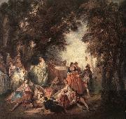 LANCRET, Nicolas Company in the Park oil painting on canvas